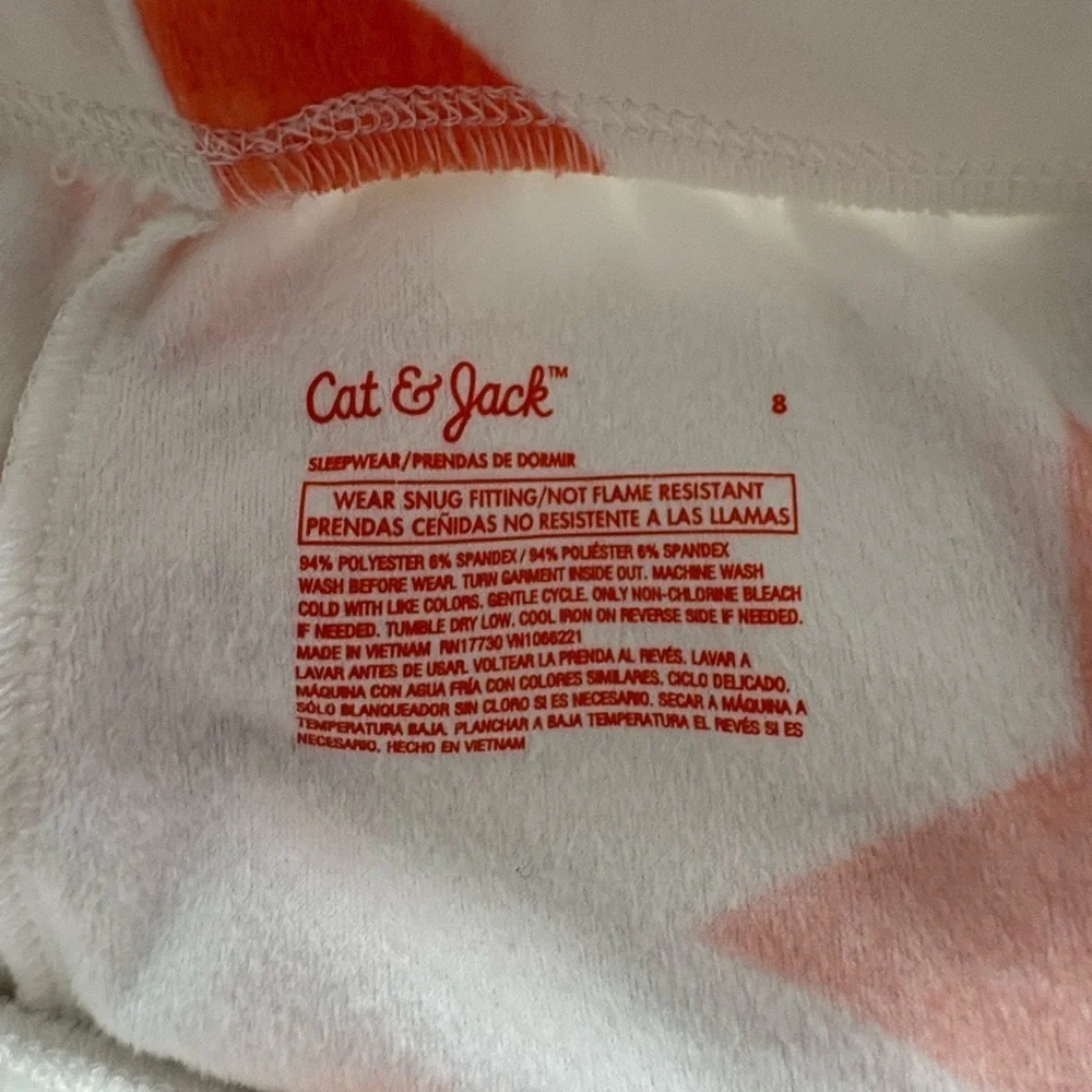 Cat & Jack White and Orange Star Pajama Bottoms